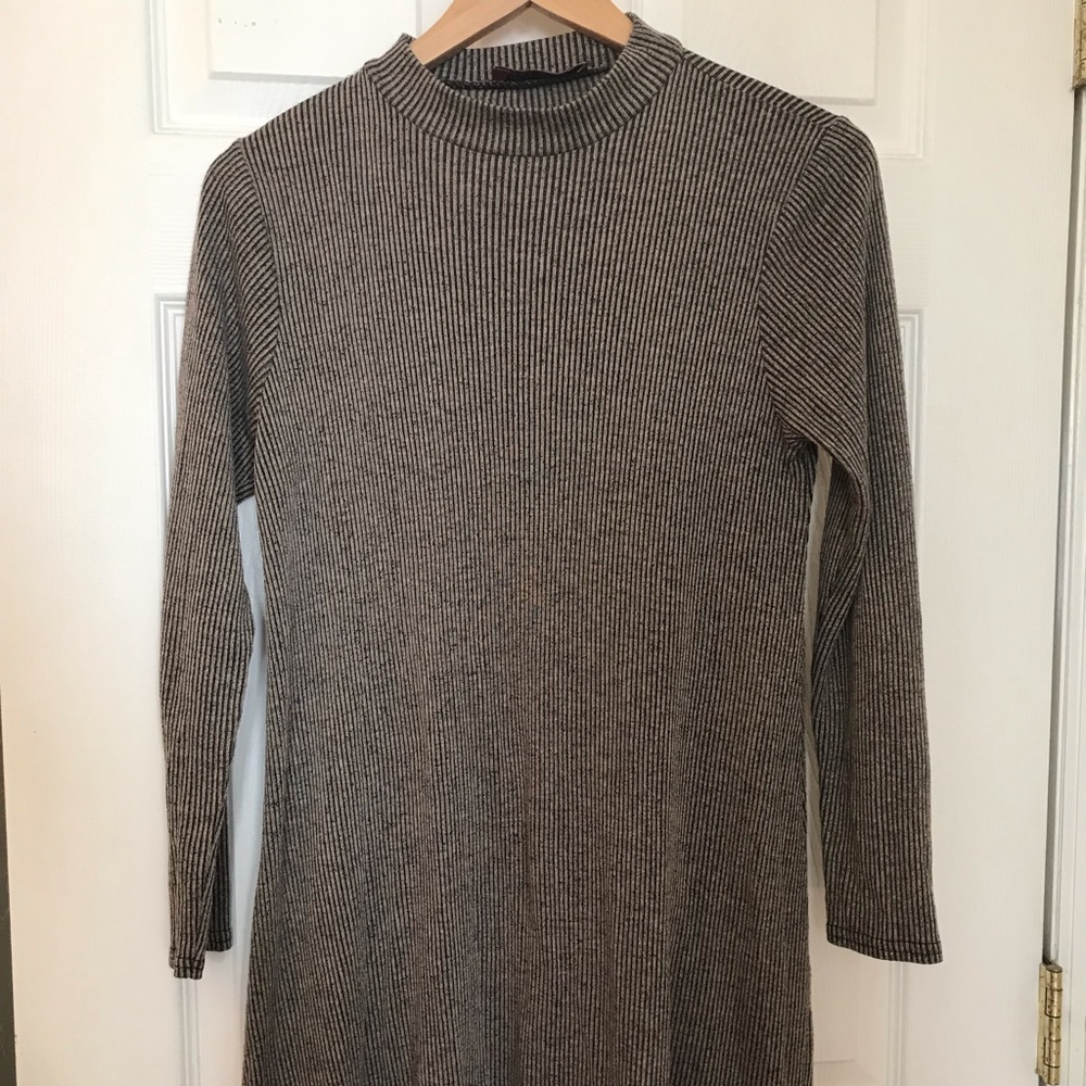 Cute black and brown pin striped dress